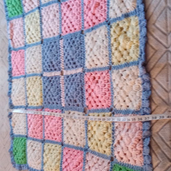 Hand Crafted Crochet Multi Color Blanket/Throw - Picture 3 of 3